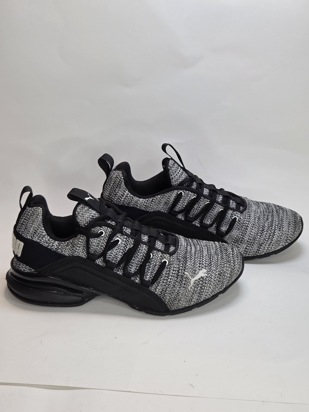 Puma Women Black/Gray Knit Running Sneakers Size 7.5